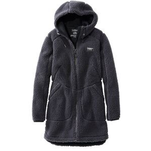 L.L.Bean navy mountain pile fleece coat size M